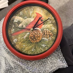 Mark Feldstein December Dawn Cardinal Clock